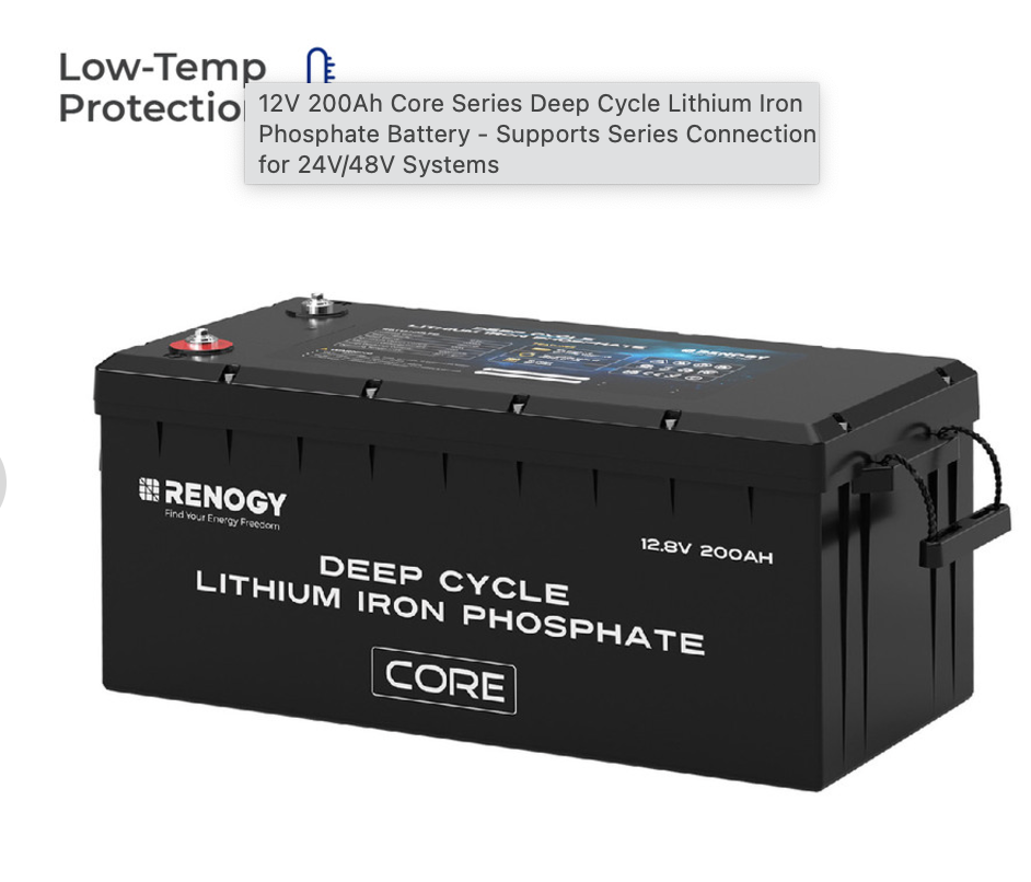 Deep Cycle 12V 200Ah Core lithium battery