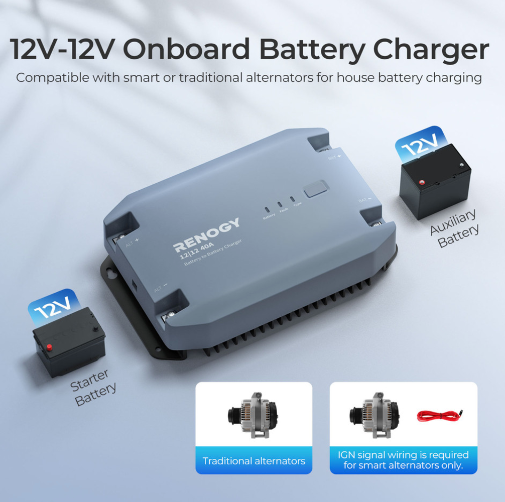 12V 40A DC to DC Battery Charger