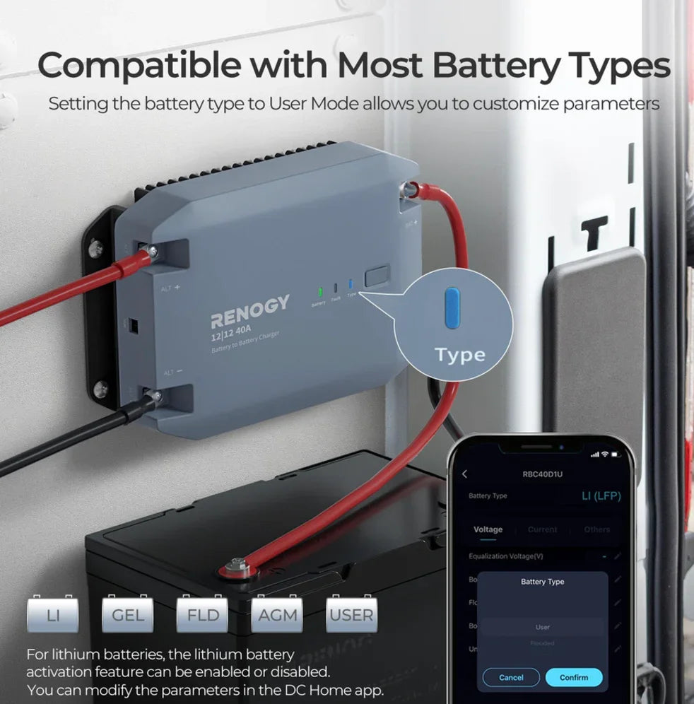 12V 40A DC to DC Battery Chargerمنظم رينوجي ٤٠ أمبير