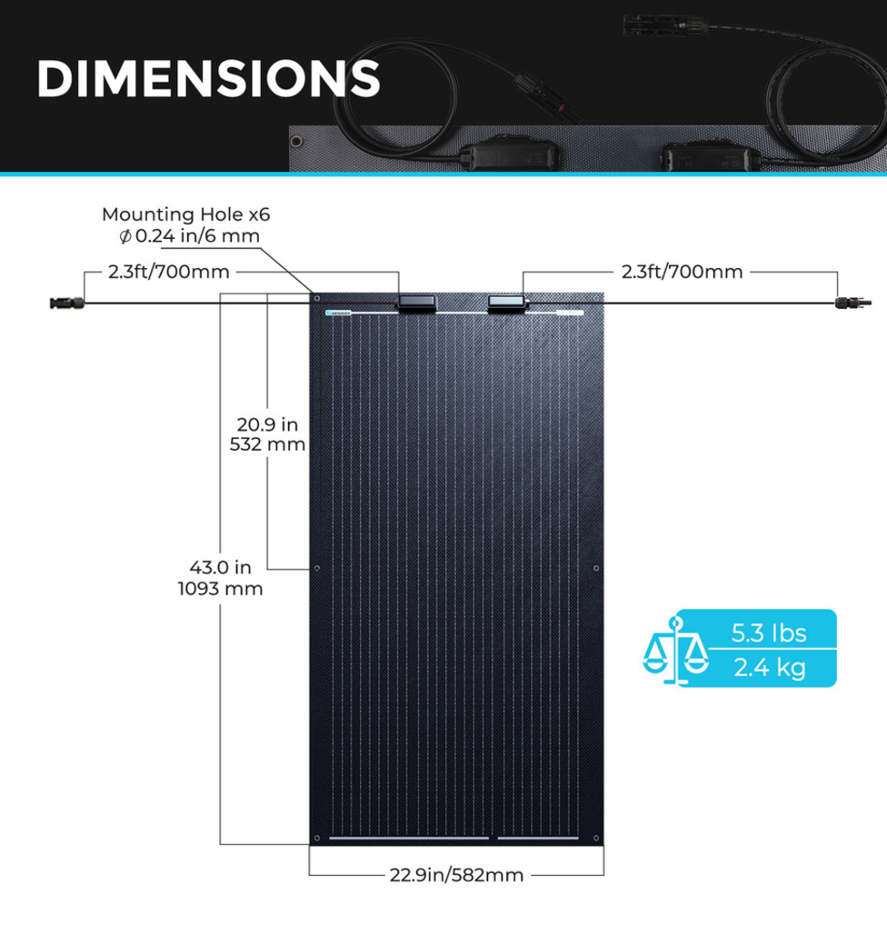 100W flexible Monocrystalline black Solar Panel