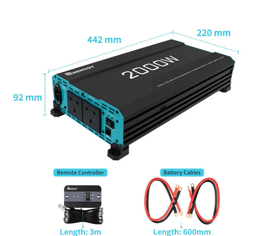2000W 12V Pure Sine Wave Inverter With English Standard Socket (with UPS Function) محول طاقة (انفيرتر)