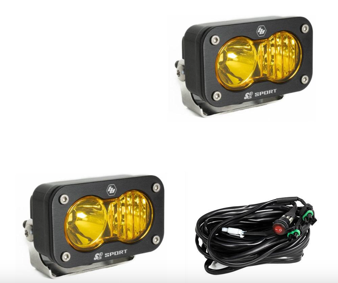 S2 Sport Black LED Auxiliary Light Pod Pair - Universal