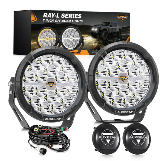 RAY-L Series | 7 Inch 240W 25800LM Dual DRL Offroad LED Driving Lights -كشاف