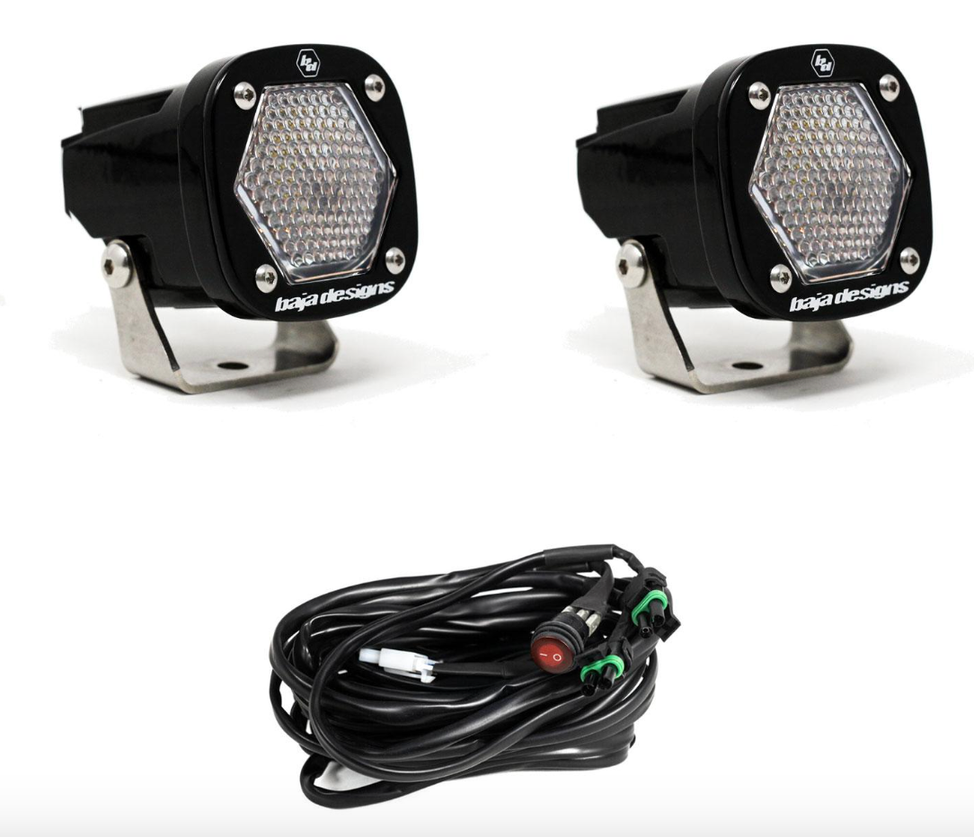 S1 Black LED Auxiliary Light Pod Pair - Universal