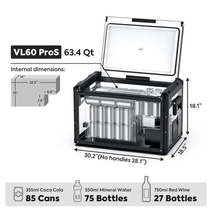 VL60ProS Single Zone Portable Freezer | ICECO | 60 LT ثلاجة كرتون مفتوح - مع كفر هدية-Open Box