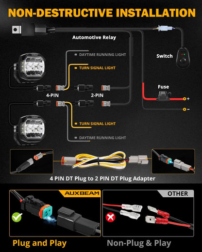 XP-ULTRA Series 5 Inch 174W LED Side PODS LIGHTS WHITE&AMBER-كشاف