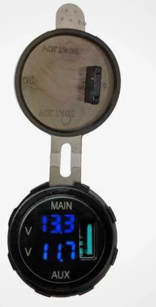 Dual Voltmeter with 3.0 Amp USB Fast Charger