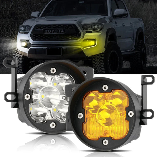 3 INCH 80W 9600LM LED FOG LIGHTS KIT WHITE/YELLOW BEAM