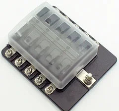 بوكس فيوز 10 خانات -10-Way Blade Fuse Box Standard Circuit Fuse Holder Box  with LED Warning Indicator