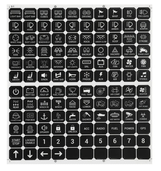 120 UNIVERSAL STICKERS FOR SWITCH PANEL