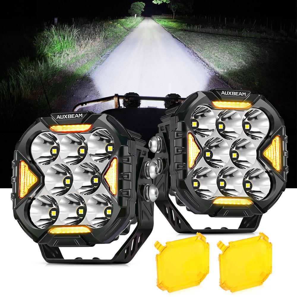 ليت 4 انش CUBE-Z Series 4 Inch LED Pod Lights Off Road Lights with White DRL & Amber Turn Signal Lights