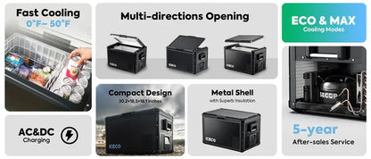 VL60ProS Single Zone Portable Freezer | ICECO | 60 LT ثلاجة كرتون مفتوح - مع كفر هدية-Open Box