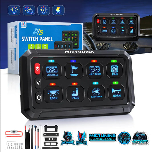 سويج 8 دقم-New P1B Blue/5" 8Gang Switch Panel, Color-Coded LED Indicator with Off Backlight