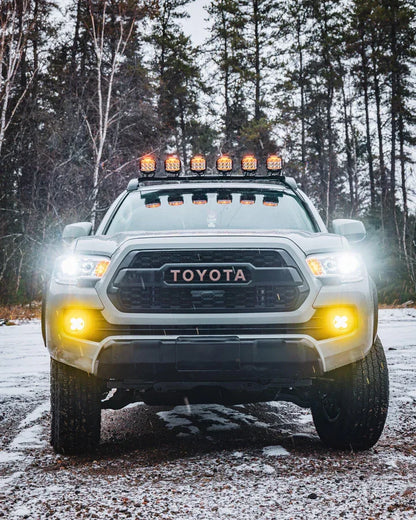 ليت 5 انش V-MAX Series | 5 Inch 168W 16440LM Spot Beam Side Shooter LED Square Pod Lights with Amber DRL