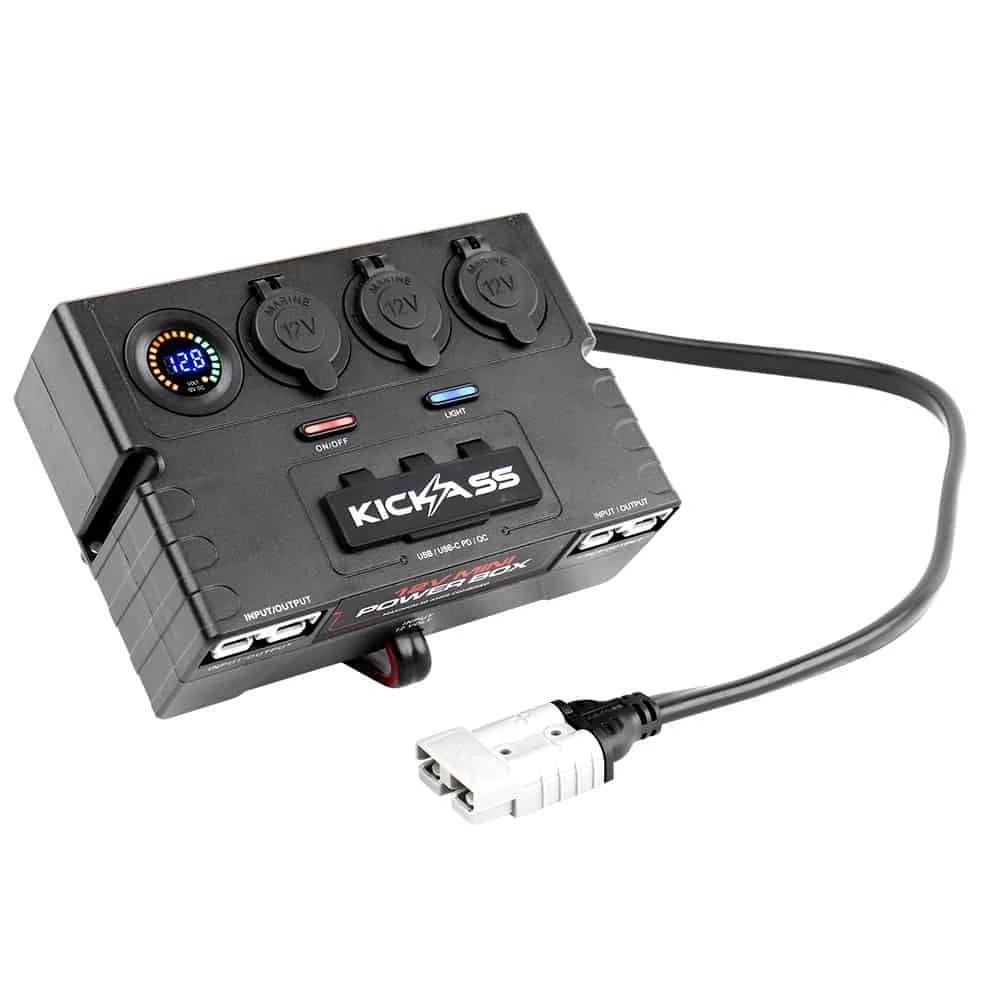 KickAss Mini 12V Control Box - 2 x Anderson, 6 x USB & 3 x Cig Sockets